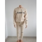 Letter printed Plush suit fashion neutral hooded trousers FFJ1195
