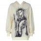 Fashion Print Casual Loose Hooded Long Sleeve Sweatshirt T279250K