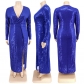 Plus Size Velvet Bottom Sequin Dress DM218230