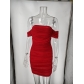 Sexy tube top solid color dress tight mesh gauze hip skirt MNDAK530