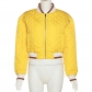 Women's fashion embossed splicing thickened short baseball cotton jacket K22C21292