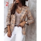 Long sleeve double breasted plaid printed suit jacket OLN1720