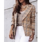 Long sleeve double breasted plaid printed suit jacket OLN1720