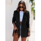 Fashion autumn and winter long sleeve double breasted suit collar coat OLN5016