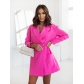 Long sleeved waisted suit collar coat OLN5017