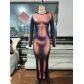 Casual Women Fashion Portrait Realistic Digital Printing Long Sleeve Dress SD2161