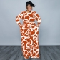 Stretch Knit Fashion Casual Suit Plus Size Women's Two Piece Set OSS22456