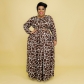 Printed Fashion Casual Suit Plus Size Women's Two Piece Set OSS22457
