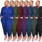 Solid color straps fashion casual loose plus size women's jumpsuit OSS22503