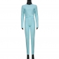 Solid color basic knitted bottoming suit tight top pencil pants two-piece set S27784