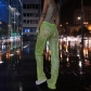 Sexy see-through bright mesh high-waisted hip-lifting slim casual pants X22PT519