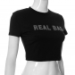 Hot drill tight-fitting cropped navel round neck short-sleeved T-shirt X22TP464