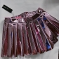 INS Trendy Pleated Skirt High Waist Sequin Skirt X22SK476