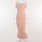 Personalized Slim Wrap Hip Sleeveless Hairy Pencil Dress Dress YJ22327DG