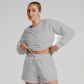 Women's fashionable sweater suit fashion letter offset high-grade cotton 2-piece set FFD1201