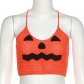 Women's cross sling contrast fitting Halloween knitting vest W22B20936