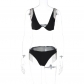 Tassel diamond chain sling bikini swimsuit two-piece suit S2910279W