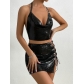 Sexy sequin suspender strapping skirt X20309