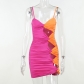 Knot Contrast Hollow out Casual Holiday Spice Girl Dress JY22395