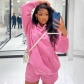 Sweater shorts suit Fashion sports LOGO long sleeve pullover hooded sweater two-piece set H029