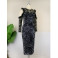 Off shoulder sequin dress with lady style lace panel sexy hip wrap dress AM220839