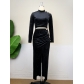 Celebrity style small stand collar temperament dress fashionable and comfortable two piece split one-step skirt AM220911