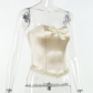 Fashion slim sexy bow lace strapless fishbone tunic top YJ22433