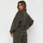 Corduroy Solid Round Neck Pullover Long Sleeve Two Piece Fashion Pants Set SSN211273