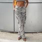 Trendy three-dimensional wool fringed fashion hip pants Spice Girls' high waist straight casual jeans HGWDP23713