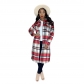 Plaid wool nickel coat autumn and winter lapel long casual coat for women YY6560