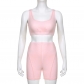 Sports women's split thread underwear casual suit fitness vest shorts two-piece set S28273
