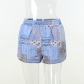 Autumn cotton clip printed shorts sexy hip lifting elastic waist hot girls super shorts YJ22411