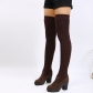 Oversized women's shoes fly woven high tube winter warm knitted fashion boots and socks HWJ1677