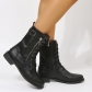 Oversized Women's Shoes Retro Style Mid Sleeve Zipper Low Square Heel Knight Boots HWJ1693