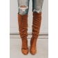 Oversized boots Women's suede thick heel pointed side zipper solid color Chelsea boots HWJ282