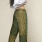 Fashion casual joint bag elastic waist straight loose cotton trousers M22PT495