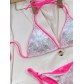 Women's sexy split swimsuit bright triangle bag bikini C390W