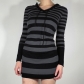 Street retro striped hooded knit skirt LQWJD30712