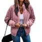 Women's plush long sleeve solid color pit strip zipper fashion coat OZN0868