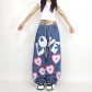 Printed Loose Slim Jeans Spice Girl Low Waist Lace up Casual Straight Pants HGWIP29103