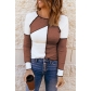 Color block splicing long sleeved top slim bottoming shirt SY25115248