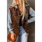 Leopard patchwork loose jacket hooded long sleeve coat SY788145