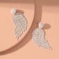 Handmade beaded tassel earrings women inlaid with zircon small design sense of individuality high sense earrings 23200