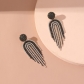 Handmade beaded tassel earrings women inlaid with zircon small design sense of individuality high sense earrings 23200