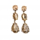 Fashion color diamond alloy inlaid diamond drop shaped long earrings E107