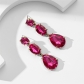 Fashion color diamond alloy inlaid diamond drop shaped long earrings E107