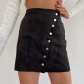Women's sexy fur skirt with single breasted buttocks FD9675