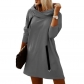 Loose zip hooded long sleeve dress SY20221119