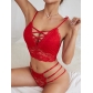 Sexy lingerie sexy three-point lace perspective strap temptation suit YD1777