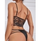 Sexy lingerie sexy three-point lace perspective strap temptation suit YD1777